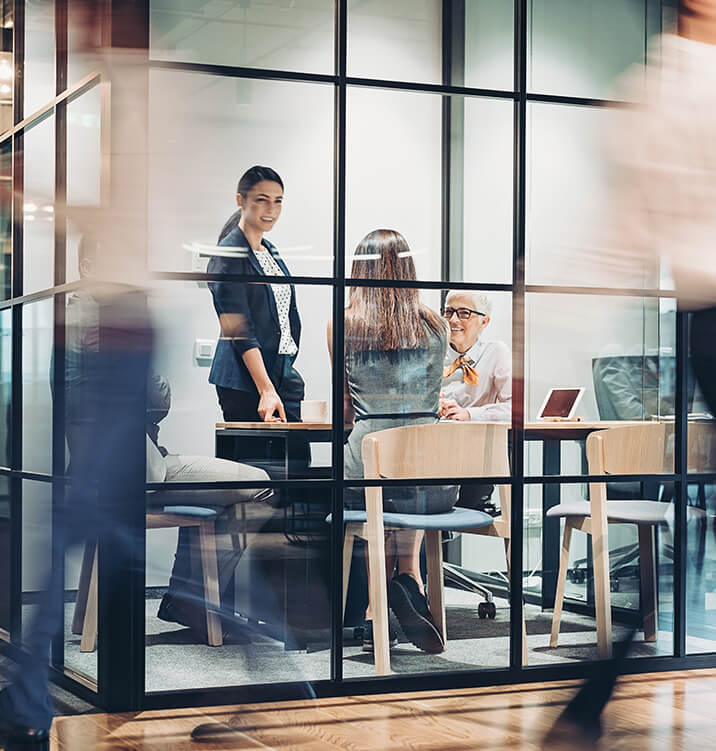 woman-business-meeting financial advisors in private real estate in a meeting